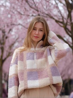 Plaid Sherpa Pullover